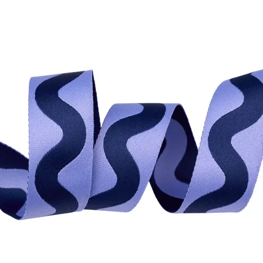 Floral Reef Big Squiggle in Marine 1-1/2in x 16yd