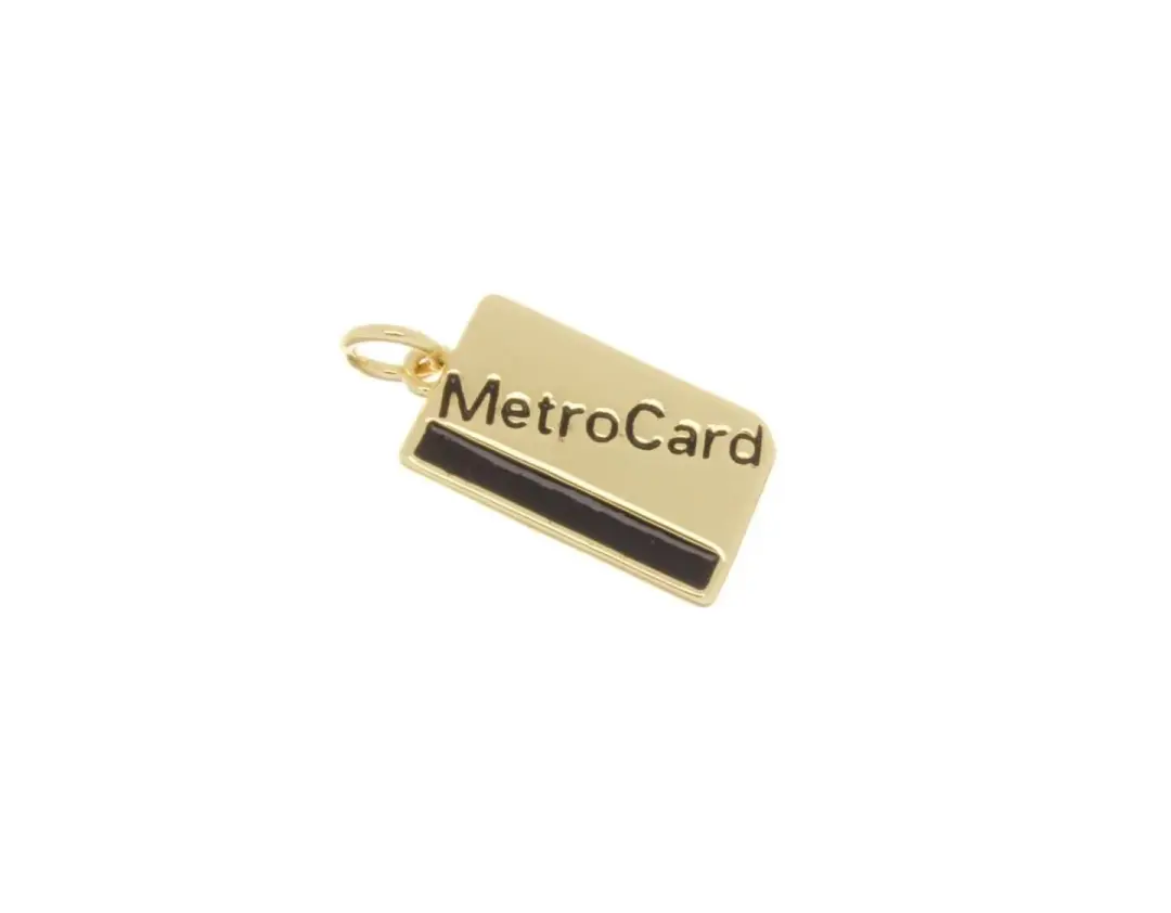 Gold Metro Card Charm, Souvenir, Subway Enthusiast, CPG2528