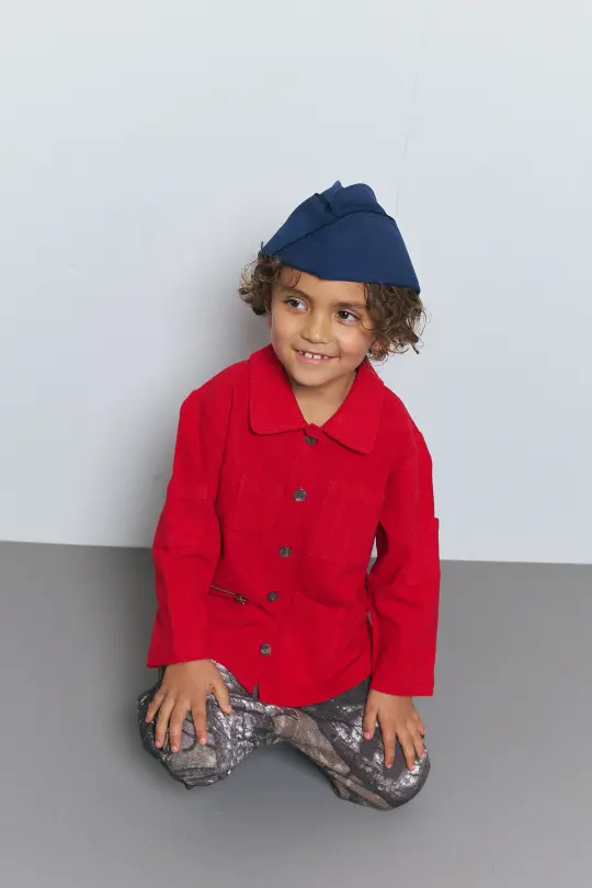 Kid's Adventure Thick Linen Jacket Maraschino