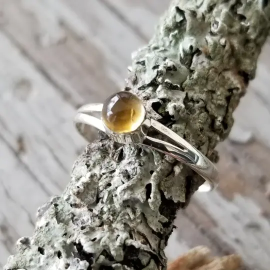 Petite Citron - Citrine Ring in Sterling Silver