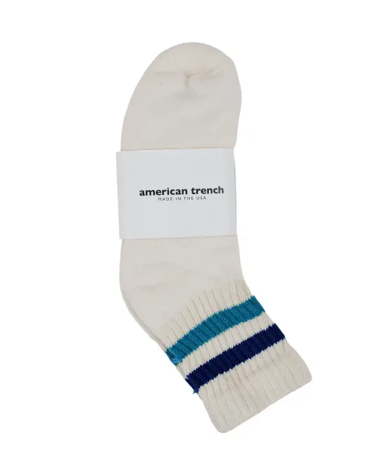 American Trench The Retro Stripe Quarter Crew Navy/Col. Blue