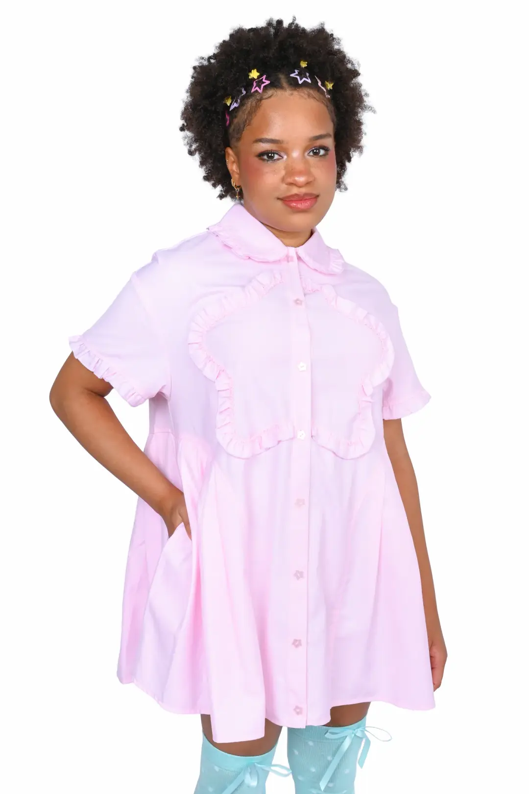 Stella Shirt Dress - Pink
