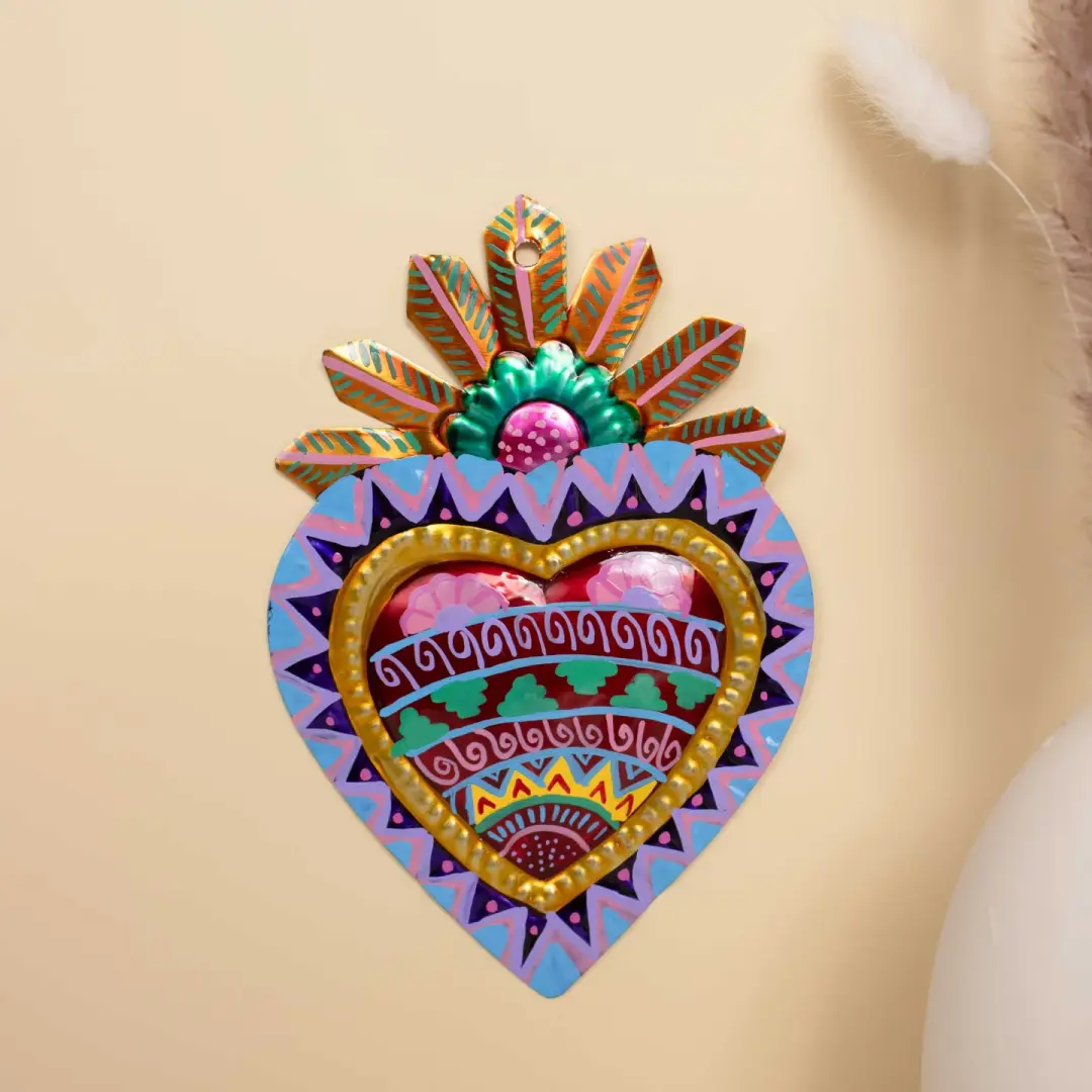 Extra Detailed Medium Mexican Milagro Tin Hearts