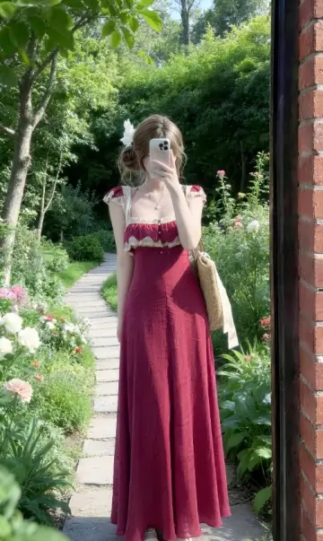 Spaghetti Straps Minimalist Corset Prom Gown ,  Gentle Burgundy Maxi Evening Dress RS1814