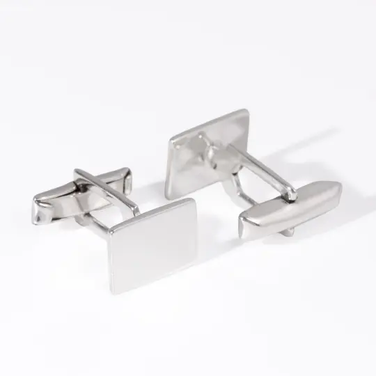 Sterling Silver Polished Rectangle Cufflinks