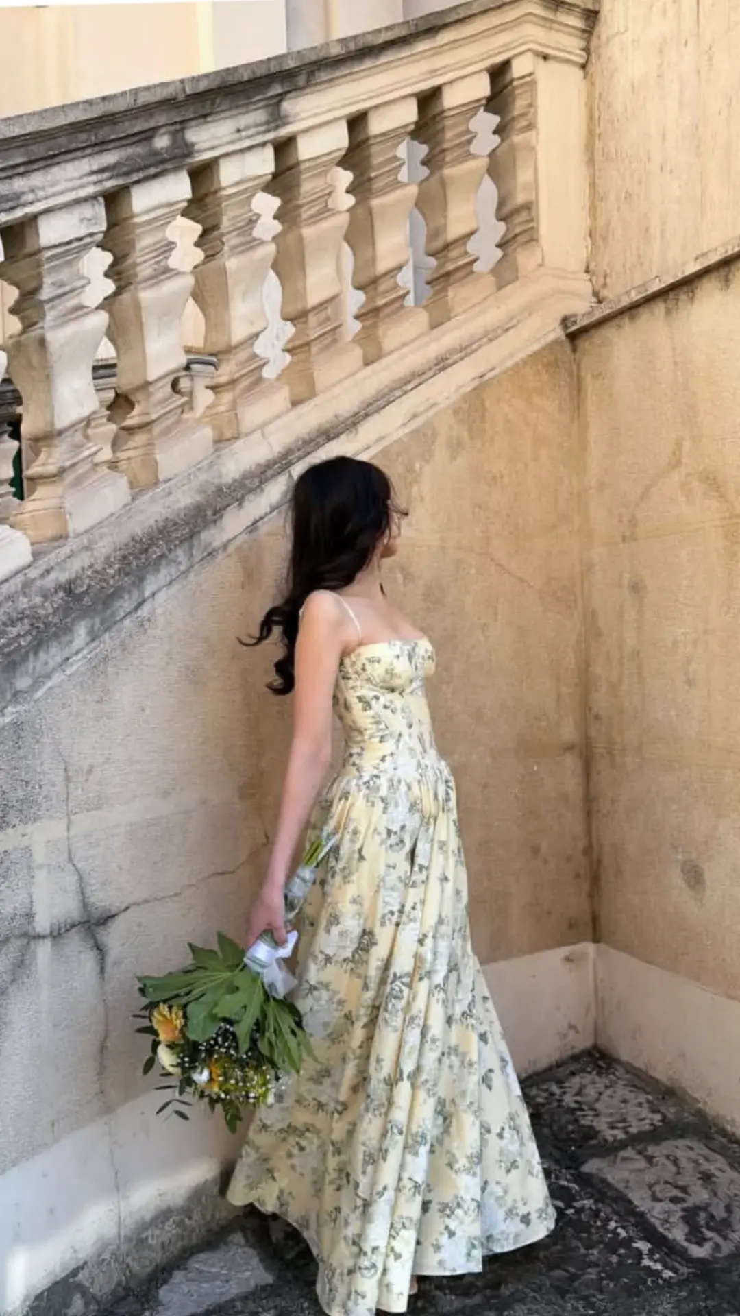 Resort Floral Satin Prom Gown Pastel Yellow Women's Maxi Birthday Dress Evening Dress RS2976