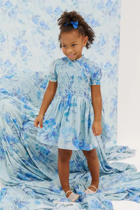 Mini Flynn Dress in Aquarelle Fleur
