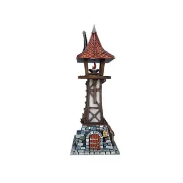 The Sentinel Beacon 28mm 3D printed medieval fantasy town terrain, painted example, front view