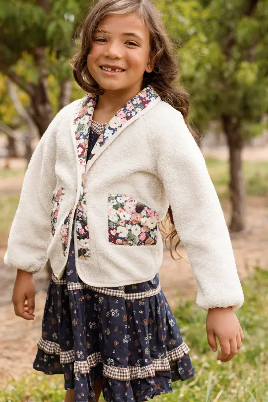 Mini Britta Jacket in Ivory & Midnight Garden