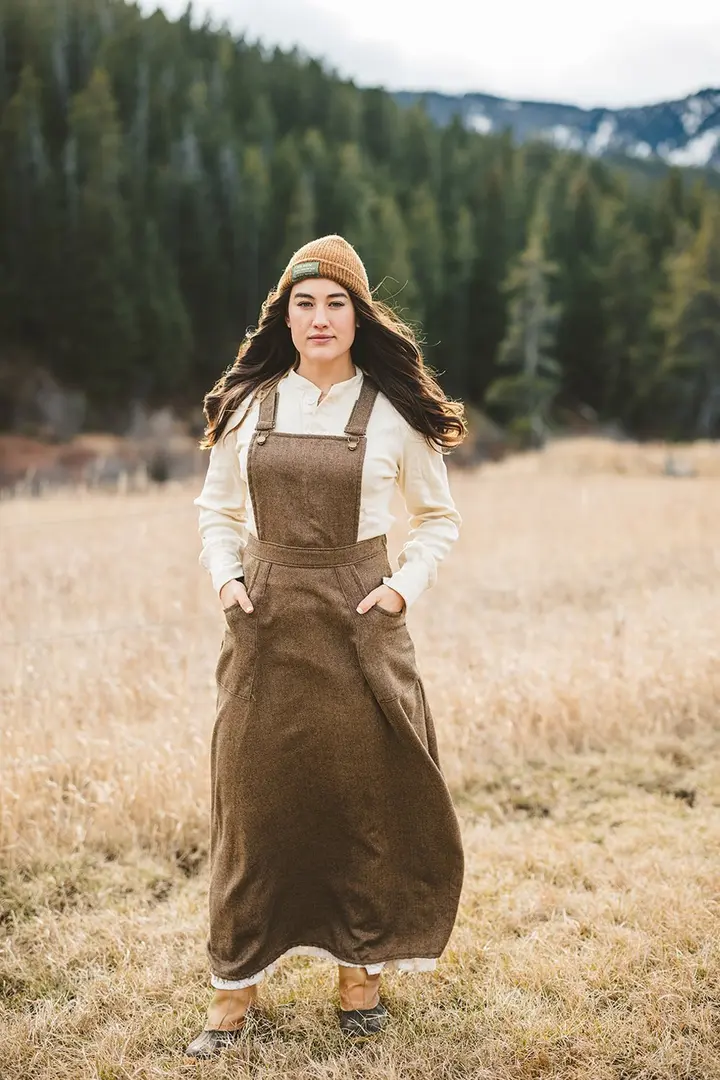 Wool Blend Pinafore in Equestrian Tweed-Medium & XLarge