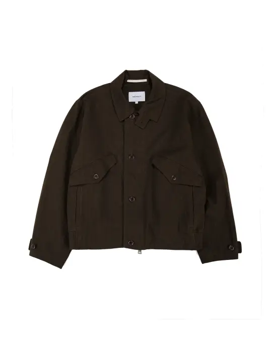 Norse Projects Vandel Herringbone Twill Flight Jacket Delicioso Brown