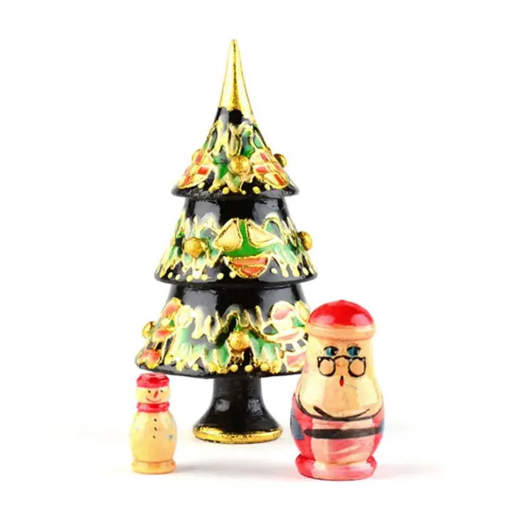 Christmas Tree with Santa and Snowman Matryoshka