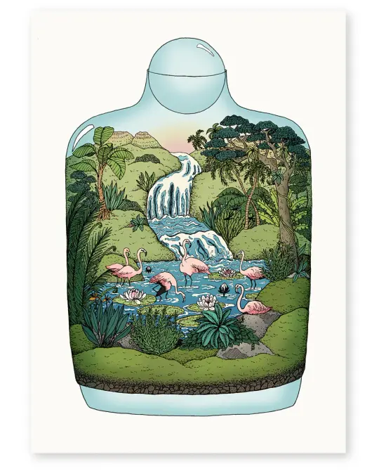 'Flamingo Falls' Limited Edition Art Print