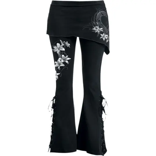 Pure of Heart Boot-Cut Leggings - Gothic 2in1 Skirt Leggings - Alternative Fashion