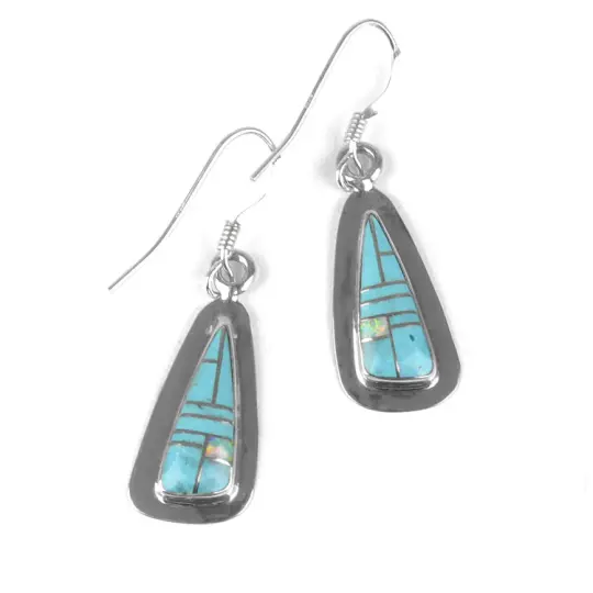 Turquoise with Opal Earrings