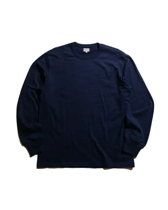 The Real McCoy's MC21109 Athletic L/S T-Shirt / Loop-Wheel Navy