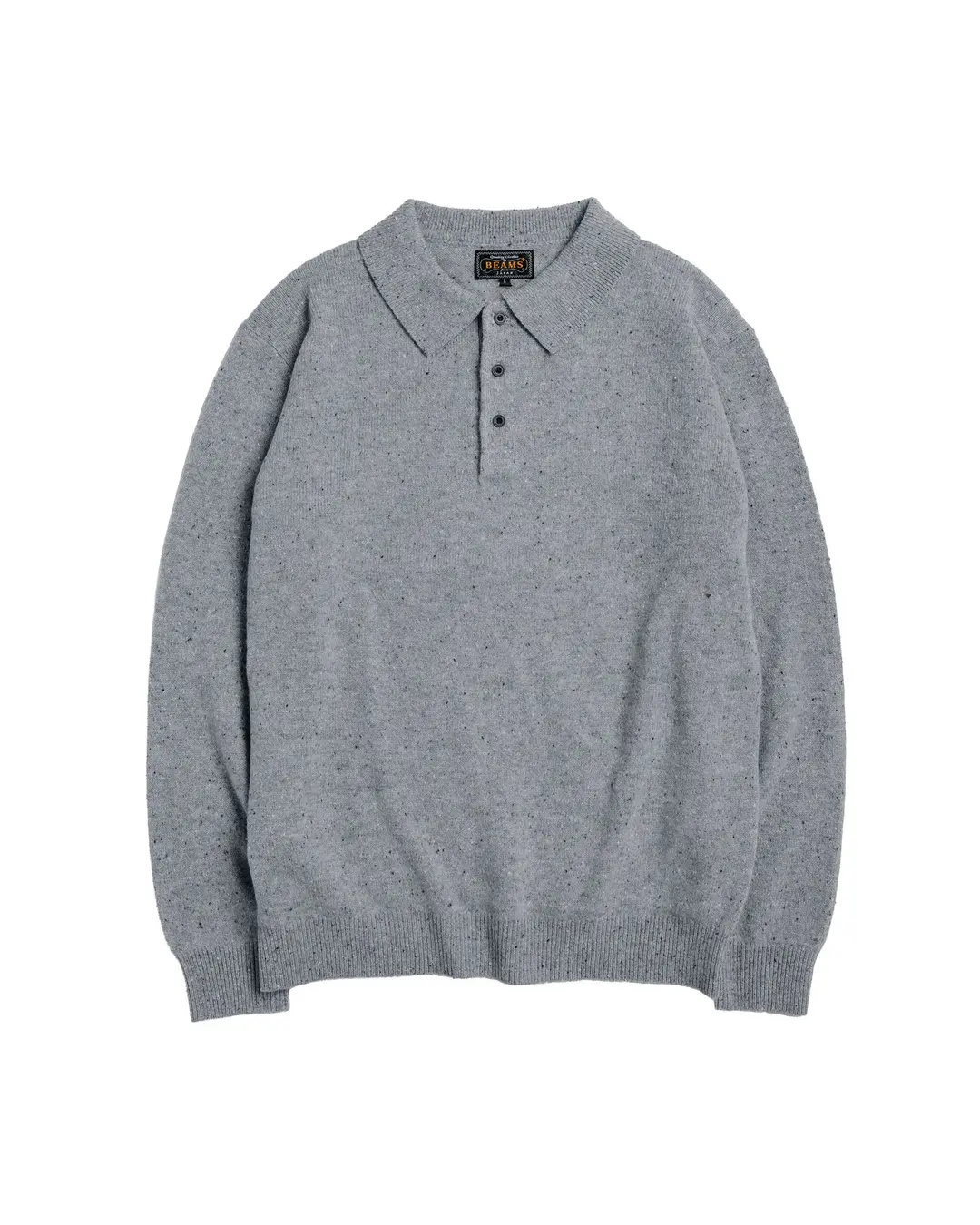 Beams Plus Knit Polo Nep 9G Ice Blue