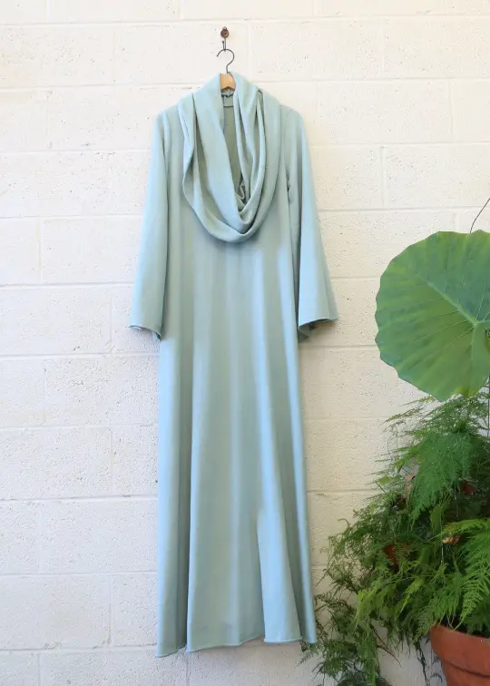 SALE -  Pisces Wanderer Long Dress - Bell Sleeve / S / French Terry / Lagoon / (194)