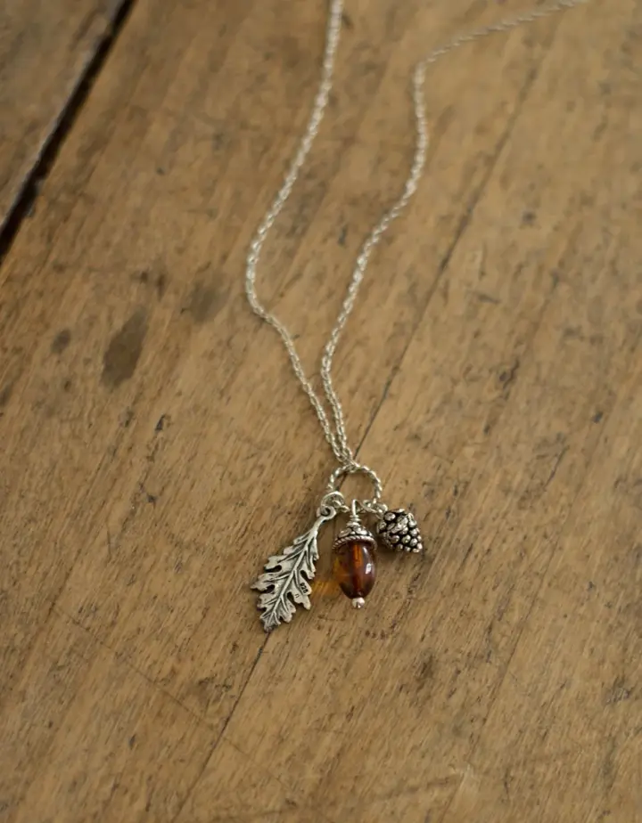 Collier 'Autumn' en argent et ambre