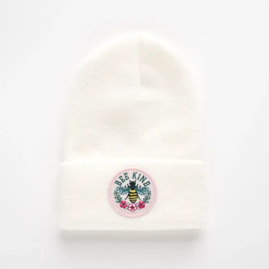 Bee Kind - White Kids Beanie