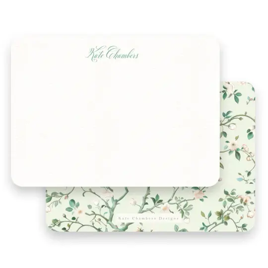 Floral Mint Blush pink Chinoiserie Style Women's Stationery