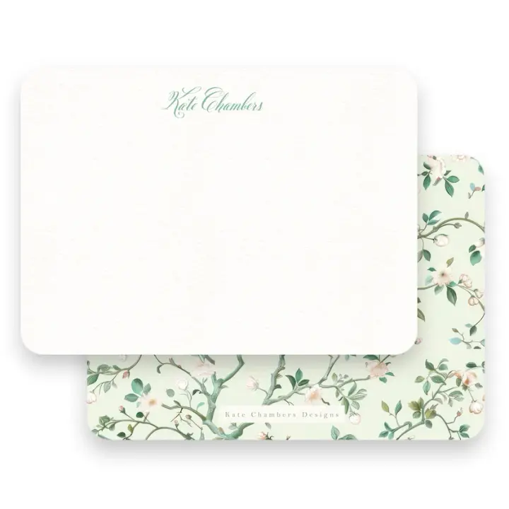 Floral Mint Blush pink Chinoiserie Style Women's Stationery