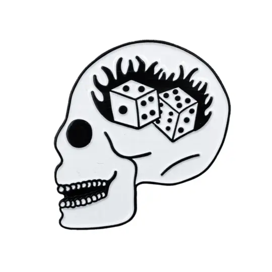 Skull Dice Pin