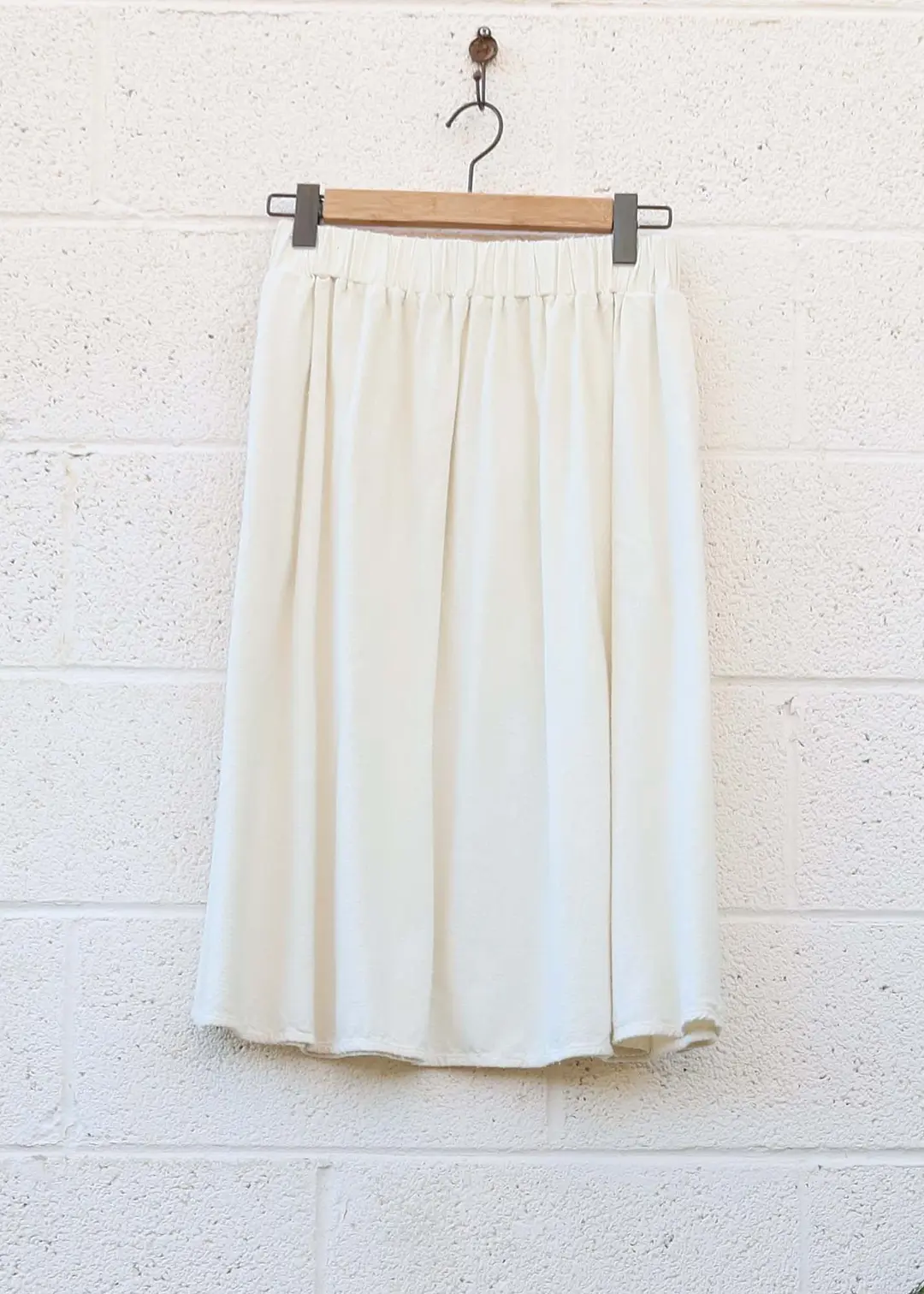 SALE - Mimosa Below Knee Skirt / Natural / S / Raw Silk (161)