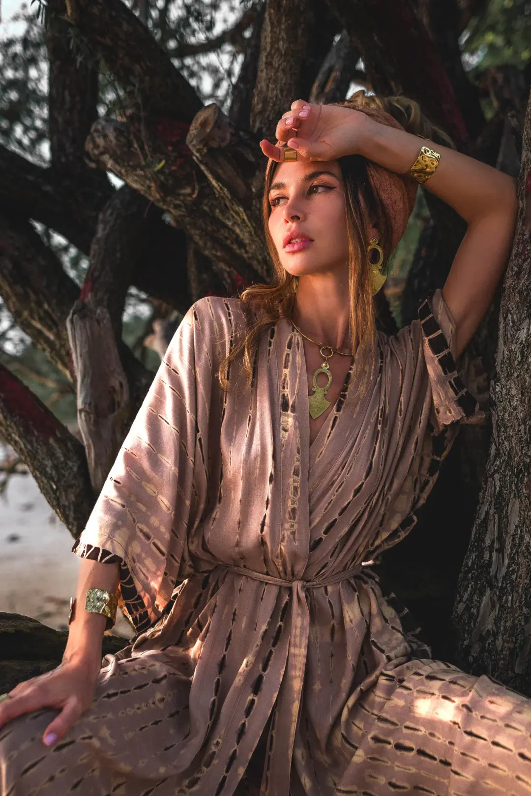 Nālani Kimono with Pockets Lioness