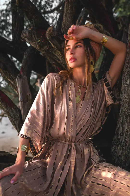 Nālani Kimono with Pockets Lioness
