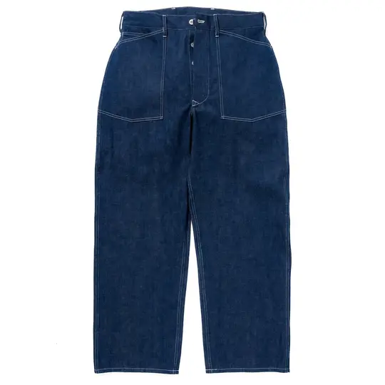 TROUSERS, WORKING, DENIM, BLUE