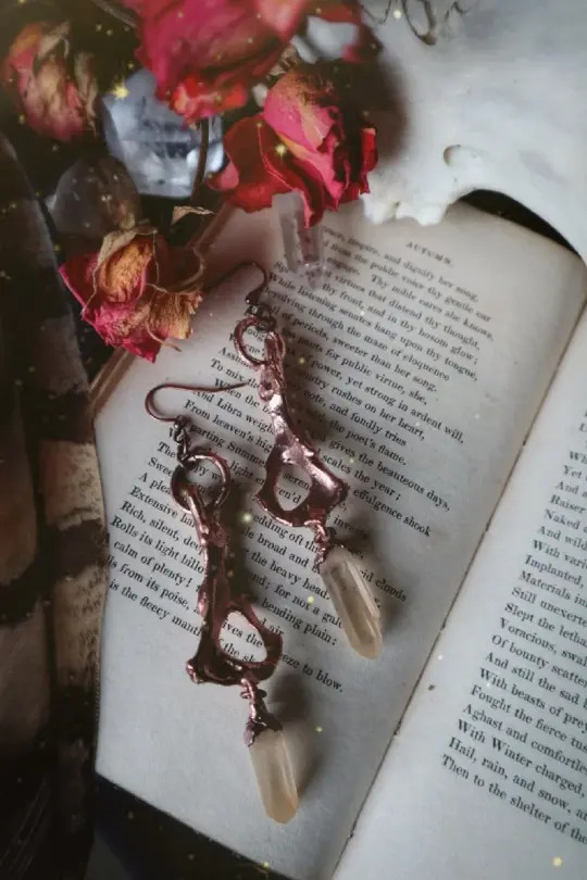 Golden Rutile Bone Earrings