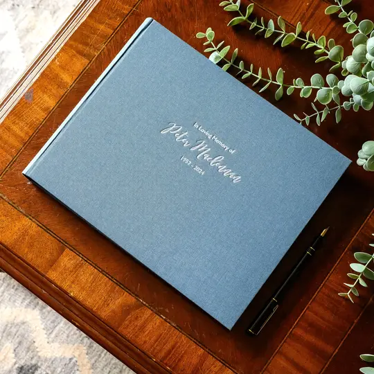 Large Linen Landscape Condolence Book