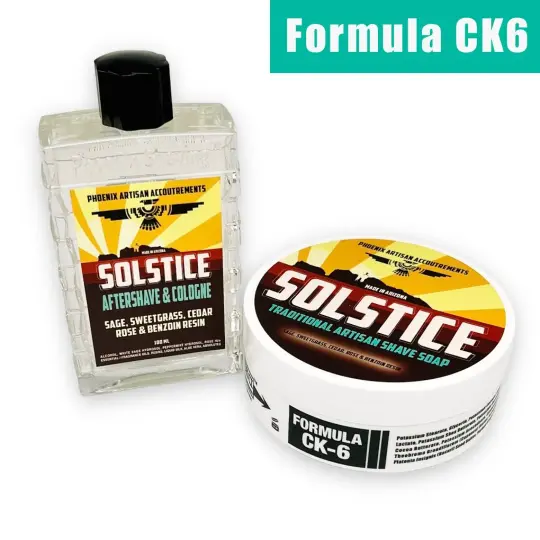 Solstice Artisan Shave Soap & Aftershave Bundle Deal | Ultra Premium Formula CK-6