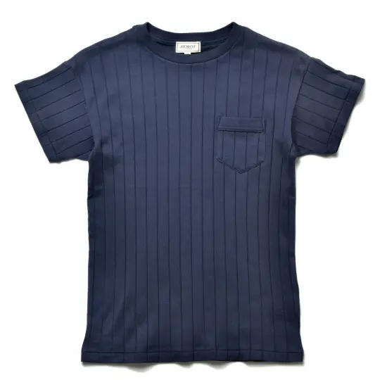 COTTON RIBBED POCKET TEE
