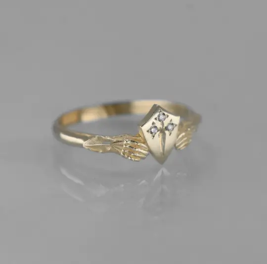 Pavé Dagger Stronghold Signet with White Diamonds