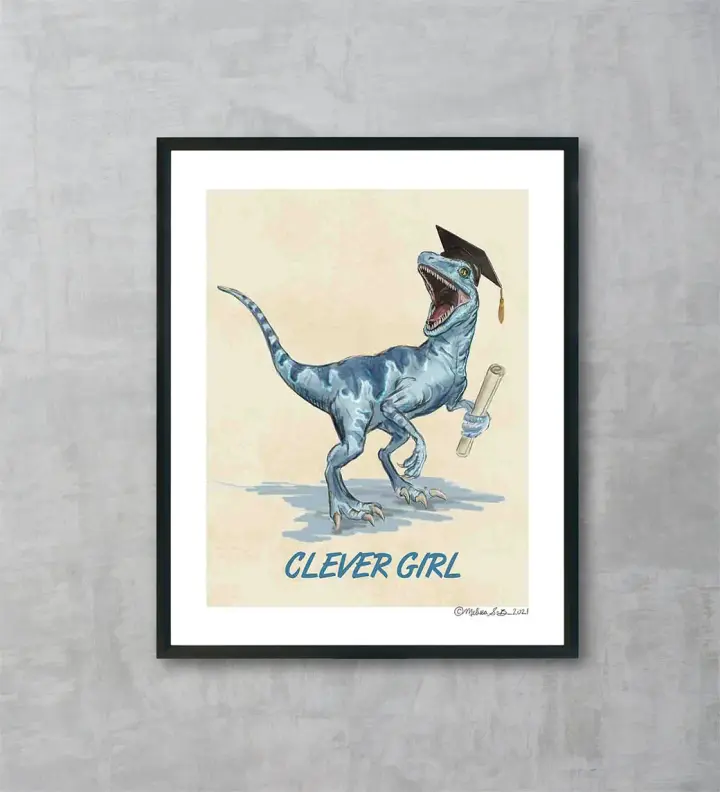 Clever Girl Velociraptor Fine Art Print