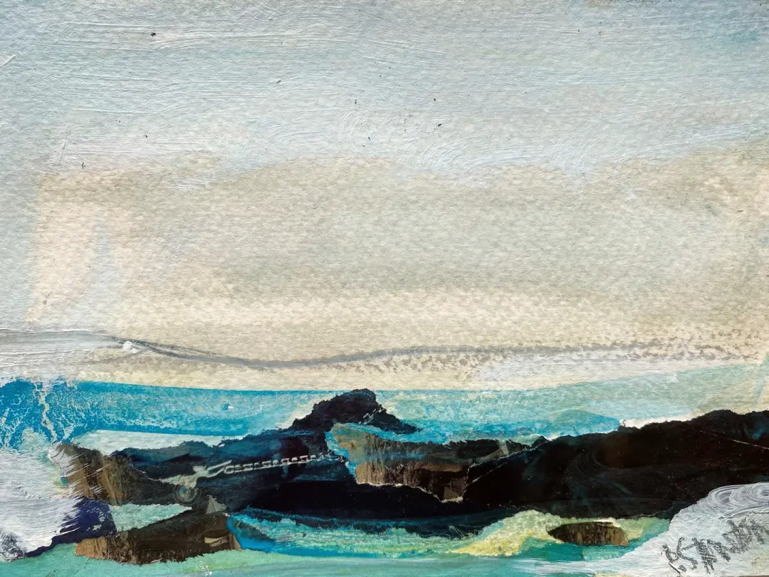 'Calm Bay' - Mixed Media Painting on Paper