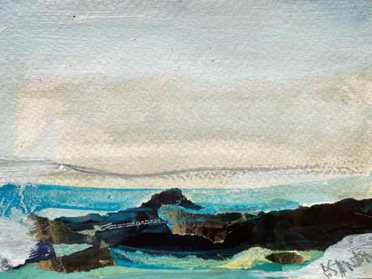 'Calm Bay' - Mixed Media Painting on Paper