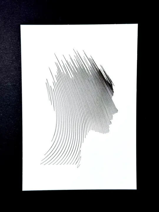 Face Silhouette — 5x7" pen plot