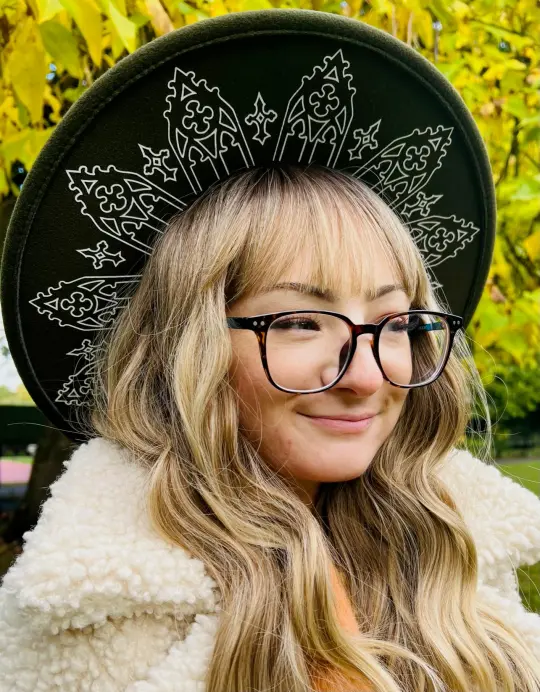 Olive Wrought Iron Vegan Felt XL Wide Brim Hat