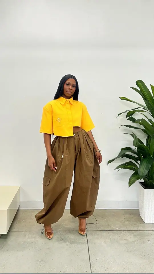 Genesis Irregular Crop Top in Yellow