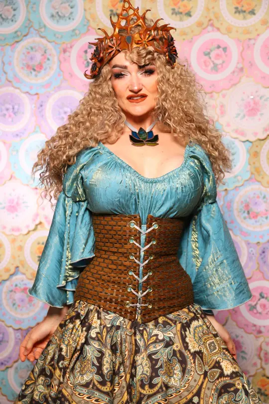 Petite Wench Underbust in Beaver Basket Weave - The Minerally Mine Collection