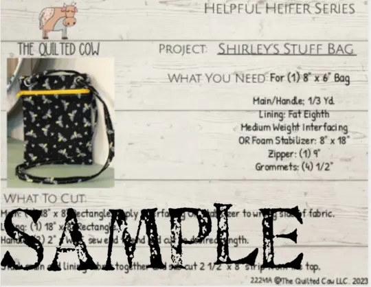 Helpful Heifer Shirley's Stuff Bag