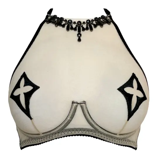 SANCTA EMBROIDERY HALTER BRA