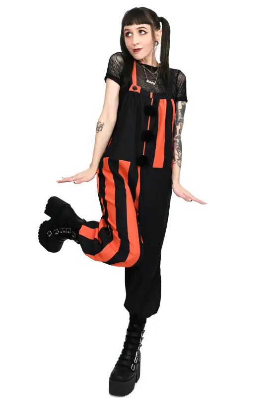 Side Show Overalls - Black/Orange