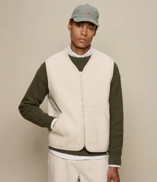Padded Cotton Zip Vest