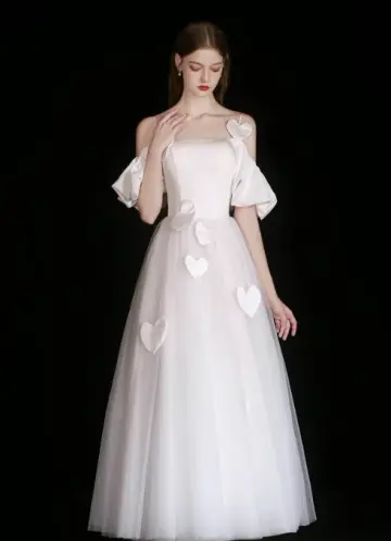 Minimalist White A-Line Spaghetti Straps Maxi Evening Dress RS460