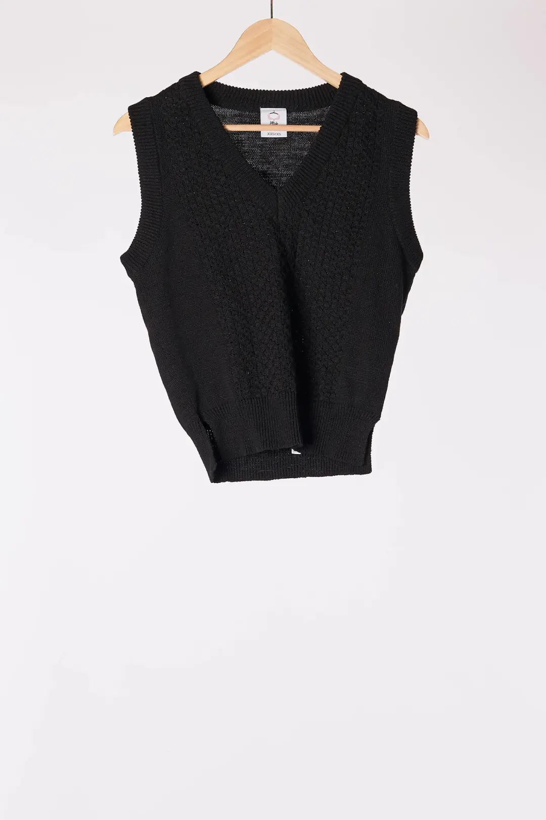 Elaine Vest, Linen Blend, Black Pansy