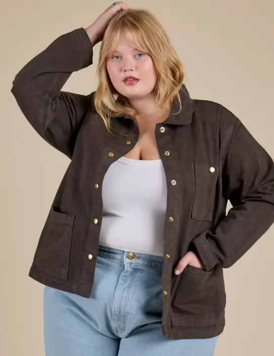 Denim Work Jacket - Espresso Brown